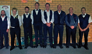 (L-R) Lee Morcom, Josh Rainbow, Heath Rainbow, Paul Zoon, Rolf Stevenson, Adrian White, Andrew Saltmarsh, Keith Coomber